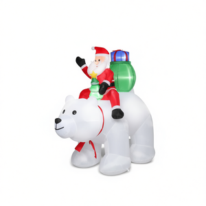 Decoración Navideña Inflable de 6 Pies para Jardín con Santa Claus Montando en un Oso Polar, Luces LED, Adorno Festivo para Exteriores - Product Image 1