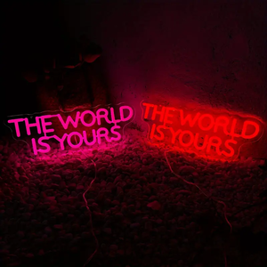 Neon Dấu Hiệu Thế Giới Là Của Bạn Ánh Sáng Lên Dấu Hiệu Trong Nhà Phòng Ngủ Phòng Trang Trí Nội Thất Tường LED Ánh Sáng Thanh Phòng Khách Văn Phòng Trang Trí Ánh Sáng - Product Image 4