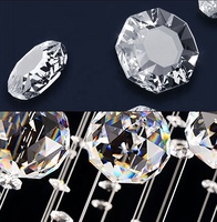 Lámpara de Techo de Cristal GU10 Personalizada, Larga y Colgante, de Lujo, Plateada