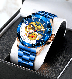 Forsining marca di lusso impermeabile orologio meccanico automatico hollow quadrante precisione <span class=keywords><strong>movimento</strong></span> meccanico degli uomini alla moda della vigilanza - Product Image 6