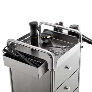 Carrello da Parrucchiere Best Seller in Acciaio Inox Argentato Mobiletto Metallico Porta Attrezzi da Salone di Bellezza per Uso Domestico in Soggiorno - Product Image 6