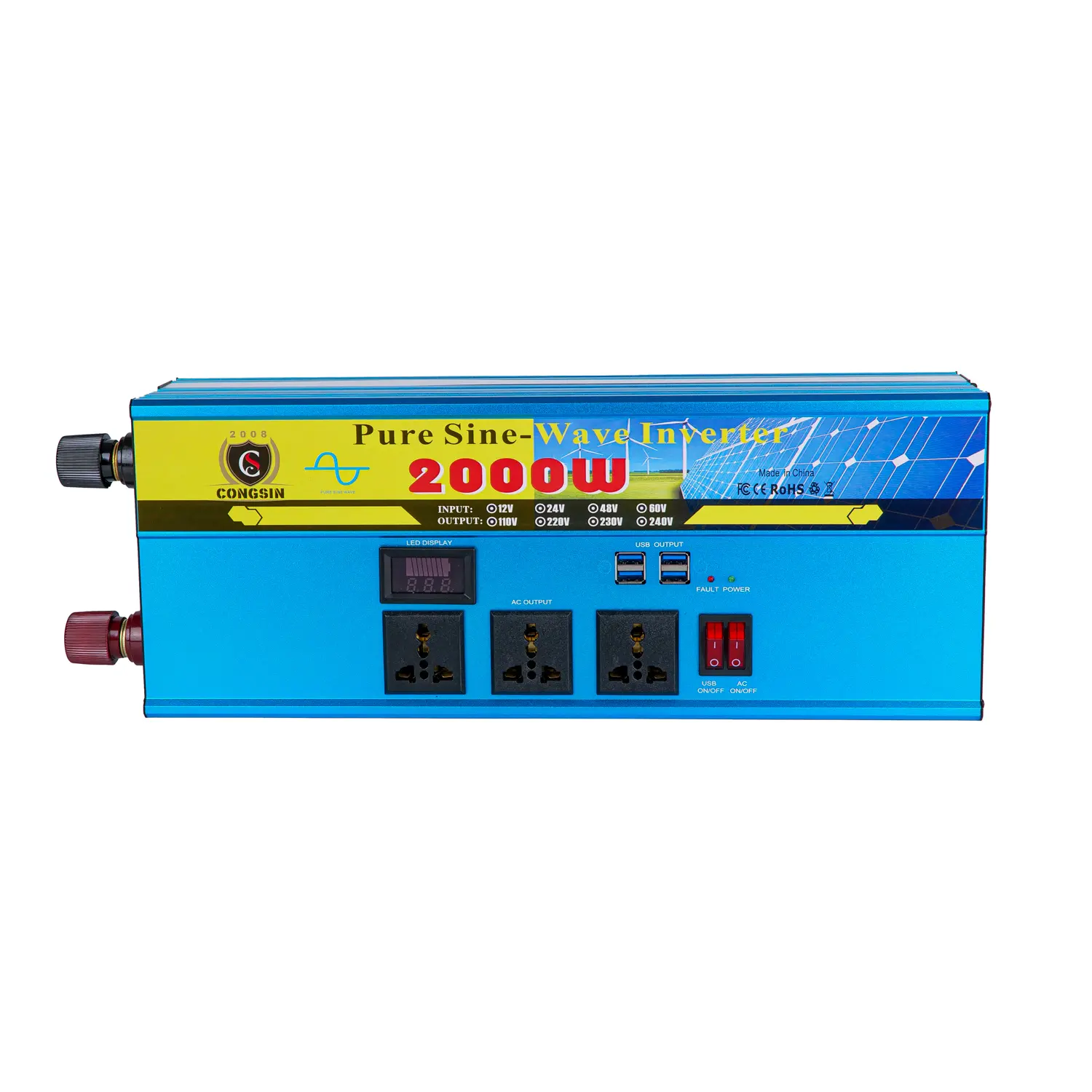 2000W Heavy-Duty Off-Grid Inverter Charger for Emergency Backup Power