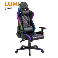 Chaise de jeu personnalisée CH06-30 avec logo, LED RVB, vente en gros, OEM, chaise de jeu électrique de luxe RVB