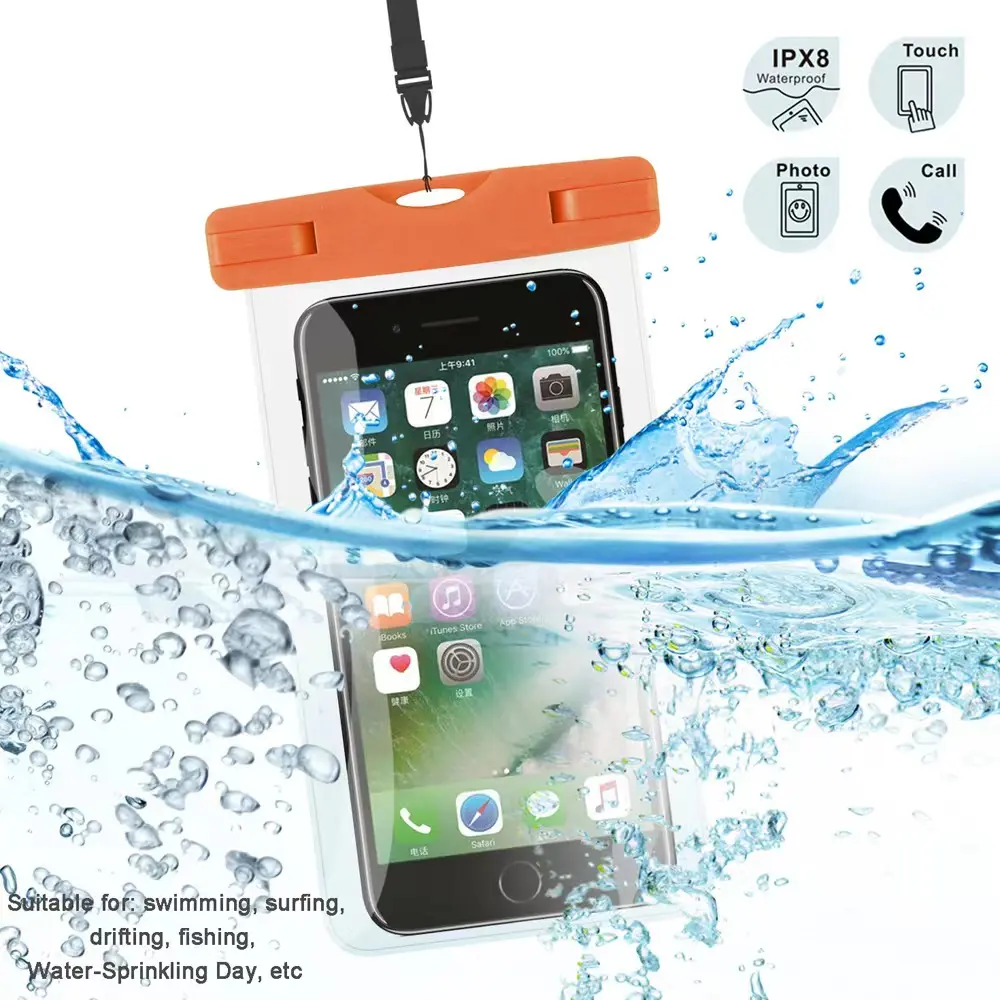Stok üreticisi yeni tasarım su geçirmez cep telefonu kılıfı ucuz PVC renk basit stil telefonu çanta su geçirmez telefon kılıfı