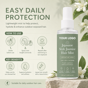 5 Brumes capillaires légères et longue durée à la figue et au jasmin, véganes, biologiques, sans cruauté, sous marque privée, 100 ml, avec protection <span class=keywords><strong>solaire</strong></span> UV - Product Image 6