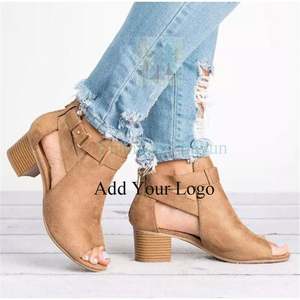 Sandales en grande taille Chaussures pour femmes évidées avec fermeture éclair arrière <span class=keywords><strong>2022</strong></span> Printemps et été Nouvelle <span class=keywords><strong>collection</strong></span>: talon haut pour femmes - Product Image 4