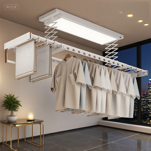 Điện Trần núi tự động giặt giá thông minh Đồ gia dụng quần áo khô giá có thể gập lại quần áo giặt móc - Product Image 5