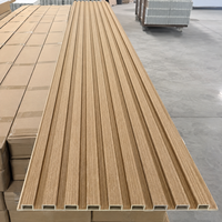 Panel Dinding WPC Harga Pabrik Anti Jamur Kedap Suara Panel Dinding WPC Beralur untuk Dekorasi Interior