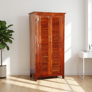 Armoire moderne en bois d'acacia indien à deux portes pour chambre et salon, artisanale, prix bas, meubles artisanaux indiens - Product Image 5