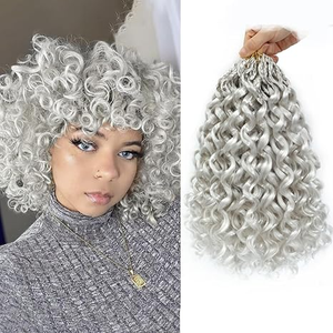 Tresses courtes bouclées Goddess Box Braids, tresses au crochet pré-bouclées <span class=keywords><strong>pour</strong></span> coiffures naturelles - Product Image 5