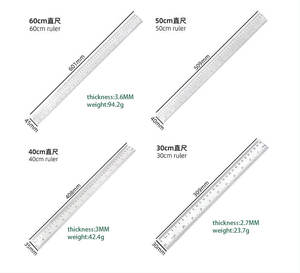 दो पैमानों 50 सेमी/19 इंच प्लास्टिक पारदर्शी सीधे शासक स्पष्ट उत्पाद श्रेणी श्रेणी - Product Image 2