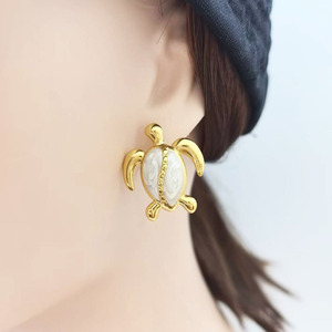 New Ocean Series Oil Drip <b>Turtle</b> Stainless Steel Stud Earrings Fashionable Sweet and Versatile Stainless Steel Earringsfor Women - Product Image 3