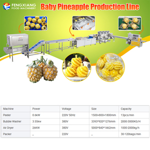 Ligne de production complète d'ananas pour bébés, machine personnalisée pour peler, retirer le cœur, laver, sécher et emballer les ananas, en acier inoxydable 304 - Product Image 6