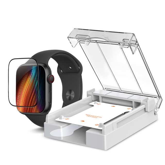 Easy Fully Auto Alignment Dust-Free HD Screen Protector with Dustproof Mounting Kit for Apple Watch 45mm 44mm 40mm 41mm