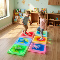 Dalles LED interactives lumineuses pour sol liquide, équipement d'entraînement à l'équilibre, pierres lumineuses pour jeux d'enfants