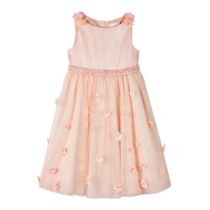 Boutique Girl Sweet Dress Flor hecha a mano Sin mangas Pink Mesh Niños Vestidos Niña Ropa 11-12 Lush Frock para niños - Product Image 1