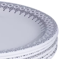 Service de table en mélamine style bohème, 18 pièces, comprenant un plat rond et un bol à riz, pour les repas à la maison