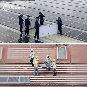 Painel solar híbrido para sistema de armazenamento de energia, painel solar monocristalino 430W Sunpal, energia solar para telhados, estoque na Europa