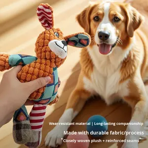 Mainan anjing mewah tahan gigitan tahan lama bentuk gajah rubah berbunyi mainan mewah suara untuk menjaga mereka sibuk mainan hewan peliharaan lucu untuk anjing - Product Image 3