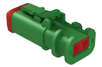 Conector de Cable Hembra de 2 Vías Original Amphenol AT06-2S-OMGRN, IP67 Impermeable, Verde, para Moldeo por Inyección # 16 Contactos