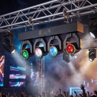 Lot de 4 mini-projecteurs mobiles 150W RGBW LED à commande DMX, faisceau lumineux, laser, stroboscope, effet DJ pour discothèque et fête, directement de l'usine