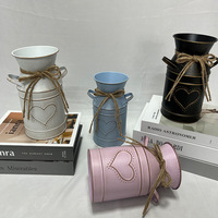 Ember bunga kaleng tahan lama vas bunga retro modern bunga bunga kering bunga taman ember besi karangan bunga