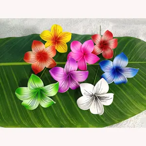 Köpük Tiare saç almak F1191 7 renkler 8CM EVA yapay Hawaii dans parti dekoratif çiçek kadın aksesuarları