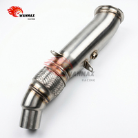 Downpipe Stainless Steel High Flow Brushed untuk BMW F30 F32 N20 320i 328i 428i 2.0T Pipa Racing Performa Tinggi dengan Fleksibel Berlapis Kain