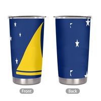 Gobelet isotherme en acier inoxydable de 20 oz, personnalisé avec le drapeau de Tokelau, idéal pour les trajets quotidiens en ville, le camping en plein air et les ventes en gros sur mesure