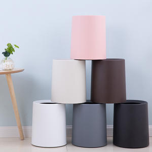 Cubo de Basura Cilíndrico de Plástico Rosa con Diseño sin Tapa para Sala de Estar, Dormitorio, Baño, Cocina, Uso Doméstico Portátil - Product Image 3