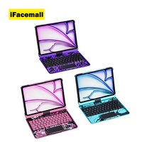 Funda con Teclado Mecánico Inalámbrico Retroiluminado LED iFacemall, Giratorio 360°, para iPad Pro 11 y iPad Air 10.9 Pulgadas