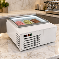 Pozzetti à Gelato Commercial de Comptoir Certifié CE en Acier Inoxydable 304, Échantillonnage Rapide en 7 Jours, Fournisseur Walmart pour Cafétéria