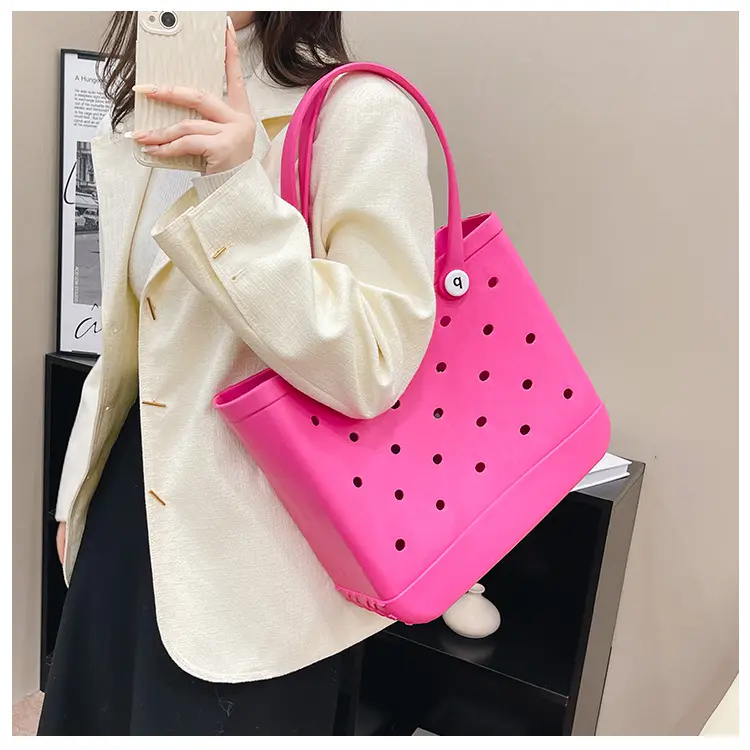 Wholesale fashion summer EVA rubber silicone tote beach bogg bag