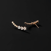 Boucles d'oreilles tendance pour femmes, très populaires, avec zircon brillant, motif étoile et fleur, bijoux fantaisie avec livraison directe