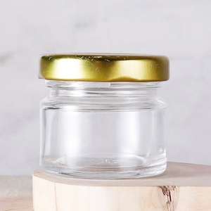 Vente chaude 25ml 50ml 75g 100g Mini Pot De Confiture Mini Bouteille En Verre Ronde Clair Pot De Miel Nid D'oiseau Bouteille En Verre - Product Image 1