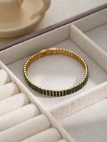 Bracelet en acier inoxydable Gaovo, plaqué or, avec perles et cristaux pavés, bijoux empilables pour femme, pour les fêtes et le quotidien