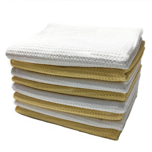 ผ้าไมโครไฟเบอร์เมอร์บาวสำหรับล้างรถ ขนาด 60x40 ซม. 380GSM ผ้าวาฟเฟิลซับน้ำได้ดี สีขาว เหลือง เทา ผ้าทำความสะอาด - Product Image 1