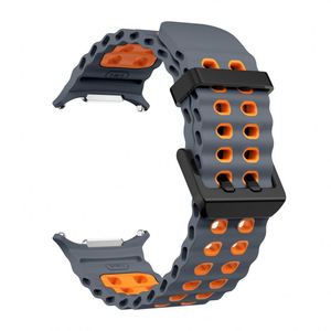 Correa Deportiva de Liberación Rápida para Galaxy <span class=keywords><strong>Watch</strong></span> 8 7 Ultra 47mm, Correa de Reloj de Silicona Transpirable con Múltiples Orificios y Hebilla de Pin - Product Image 4