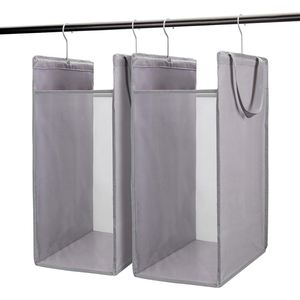 Cesto colgante de tela con cesta de mano para ropa sucia, bolsa de almacenamiento y clasificación de artículos diversos lavable - Product Image 1