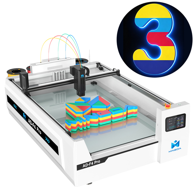 Mingda AD-F4 Industrial Automatic Color-Changing Shell Channel Letter 4 Colors 3D Printer for Advertising Industry Sign Letters