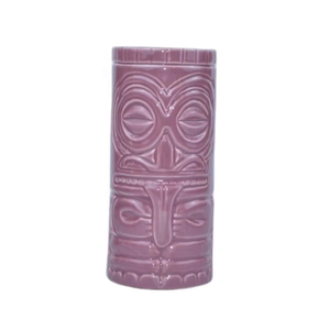 Taza de cerámica de barra Tiki rosa para entusiastas de cócteles, ideal para reuniones y decoración, agrega un toque de personalidad a las bebidas - Product Image 6