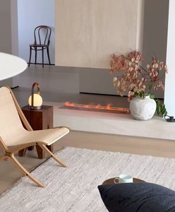 Chimenea Eléctrica Interior Moderna Personalizable con Control Remoto, Vapor de Agua, LED que Cambia de Color, Humidificador de Pared con Efecto de Llama - Product Image 3