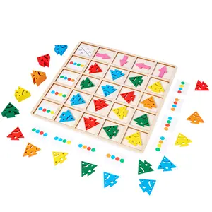 モンテッソーリ色矢印方向ゲーム幼稚園幼児教育色方向認知玩具木製矢印マッチングゲーム