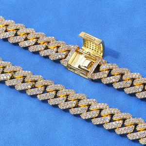 Bracelets cubains personnalisés en forme de diamant double couche GRA Moissanite, en argent S925, style streetwear urbain, bijoux rap glacés, fournisseur - Product Image 6