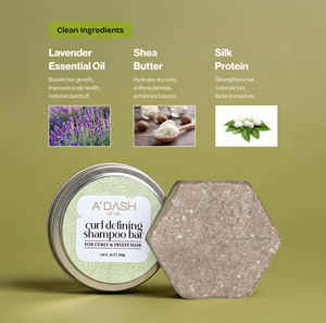 ADASH OF ME Champú en Barra Definidor de Rizos para Cabello Rizado y Encrespado, Limpiador Capilar Sólido Ecológico 55g, Ideal para Viajes - Product Image 4