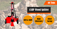 2023 nouveau produit 40T 15HP fendeur de bûches de bois hydraulique haute qualité processeur de bois de chauffage essence fendeur de bois cinétique