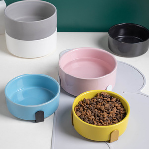 Bol en céramique pour chien, antidérapant, forme arrondie, pour nourriture et eau, tailles petite, moyenne, grande, avec support en fer. - Product Image 4
