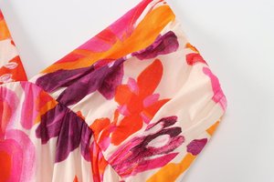 2024 señoras vacaciones estilo moda <span class=keywords><strong>Rochi</strong></span> mujer largo hasta la rodilla cintura imperio mujer ropa Halter drapeado colorido - Product Image 2