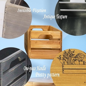 Caisses en bois pour affichage décoratif vintage, caisses gigognes en bois (marron, lot de 3) - Product Image 6