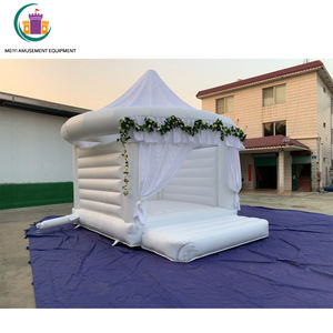 Château gonflable <span class=keywords><strong>blanc</strong></span> romantique avec ventilateur pour cérémonie de mariage Décorations élégantes de videur de mariage - Product Image 4